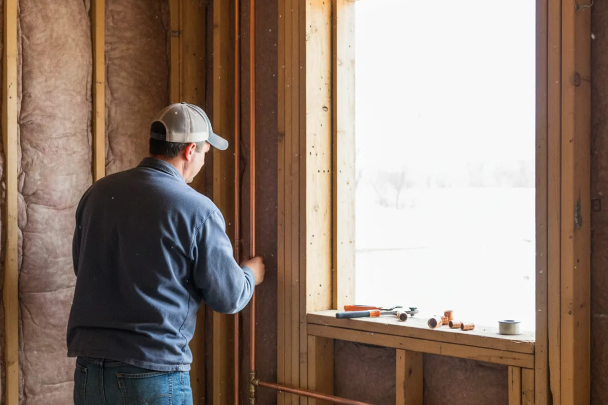 Licensed plumber running new copper supply lines in a Steubenville home